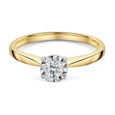 9ct Yellow Gold Diamond solitaire 0.18cts