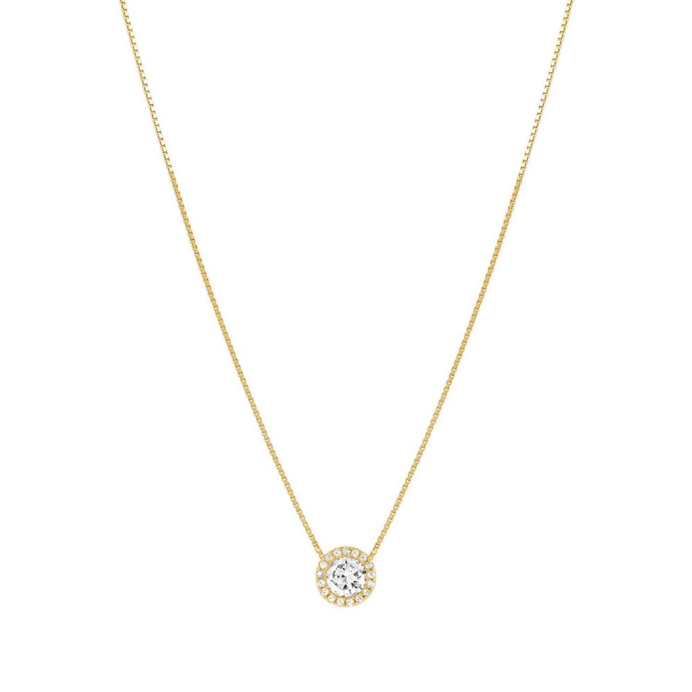 Silver Gold Plated Single Stone