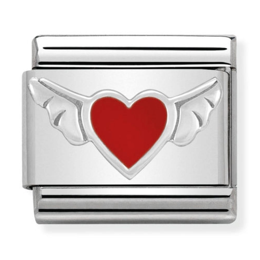 Silvershine Heart With Wings Charm