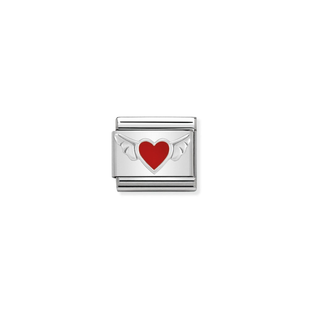 Silvershine Heart With Wings Charm