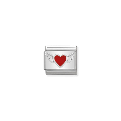 Silvershine Heart With Wings Charm