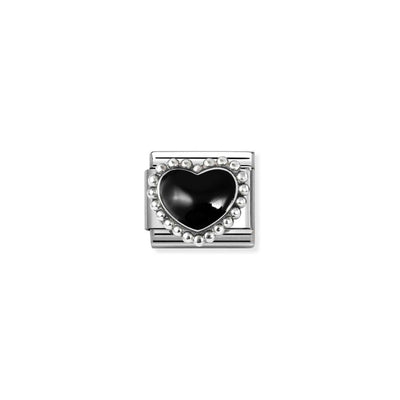 Silvershine Black Heart Charm