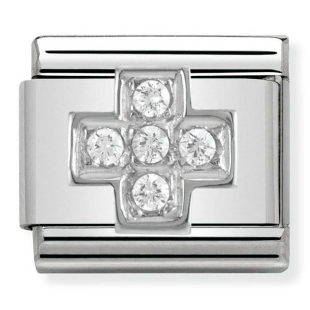 Silvershine CZ Cross Charm