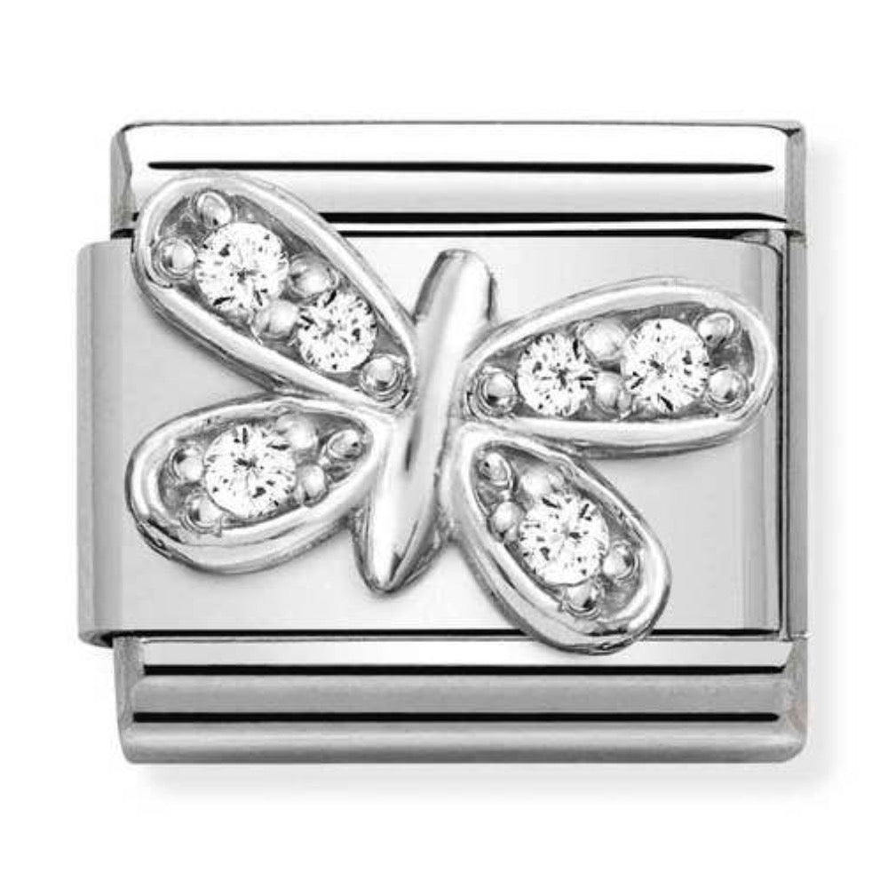 Silvershine CZ Butterfly Charm