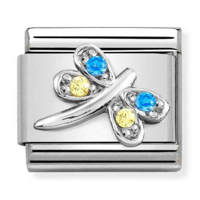 Silvershine Blue CZ Dragonfly Charm