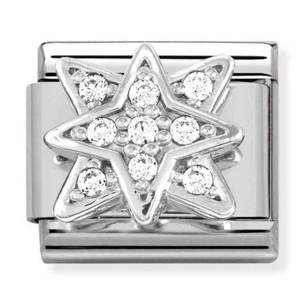 Silvershine CZ Wind Rose Charm