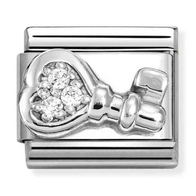 Silvershine Heart Key Charm