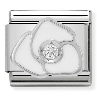 Silvershine CZ White Flower Charm