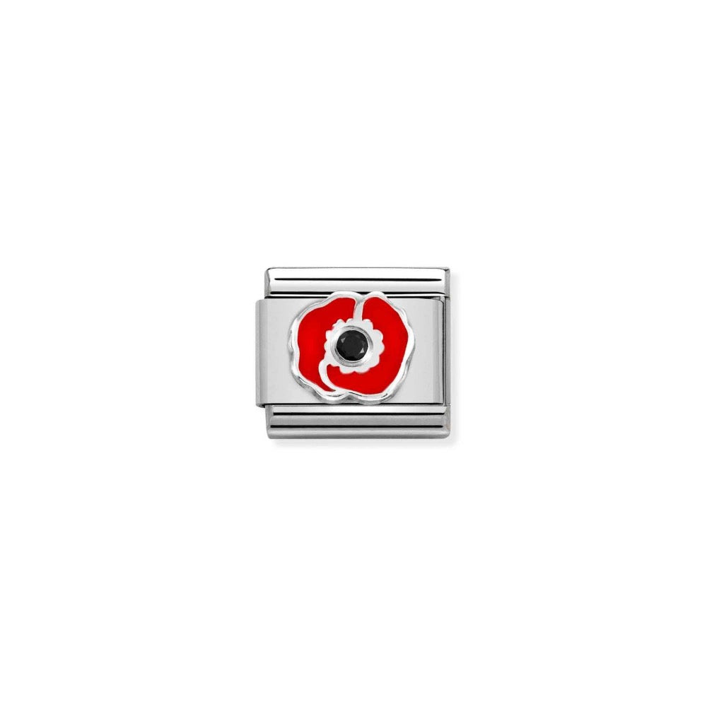 Silvershine CZ Poppy Charm