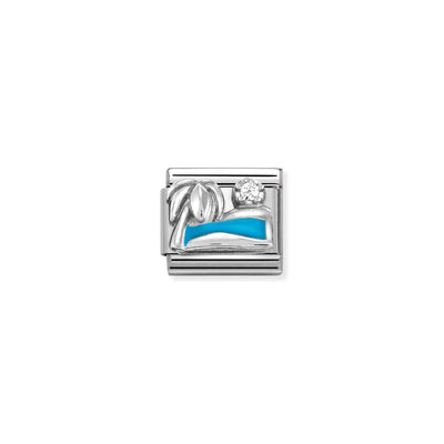 Silvershine CZ Palm Tree & Sea Charm