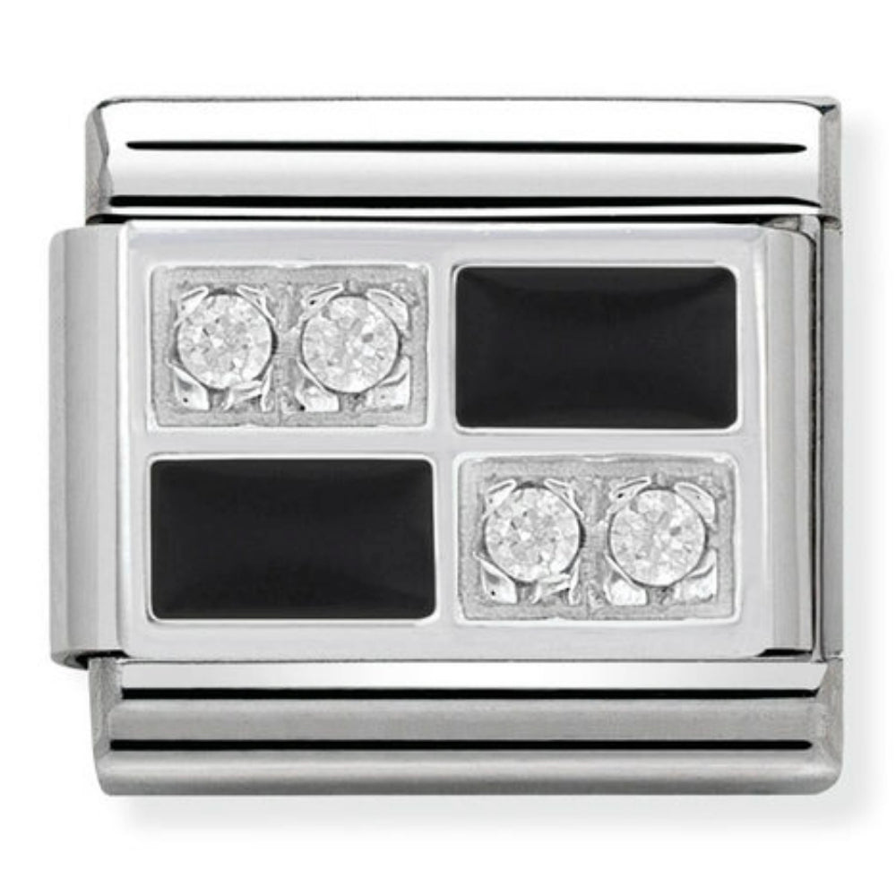Silvershine CZ Chessboard charm