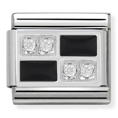 Silvershine CZ Chessboard charm