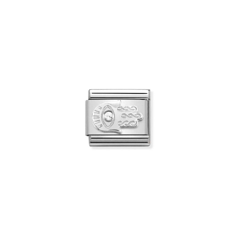 Silvershine CZ Hand Of Fatima Charm