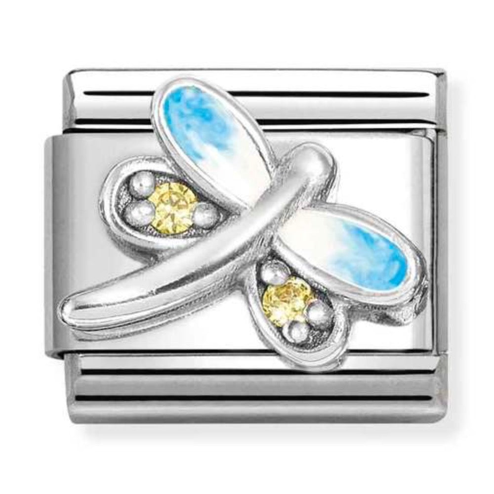 Silvershine CZ Blue Dragonfly Charm