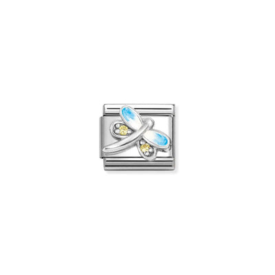 Silvershine CZ Blue Dragonfly Charm