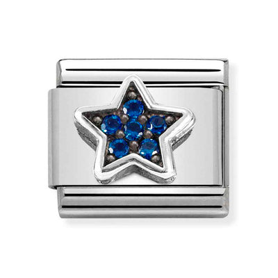 Silvershine Blue CZ Star Charm