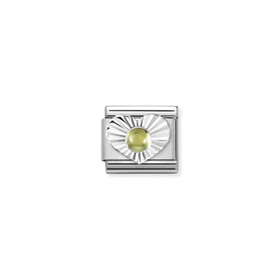 Silvershine Peridot Heart Charm