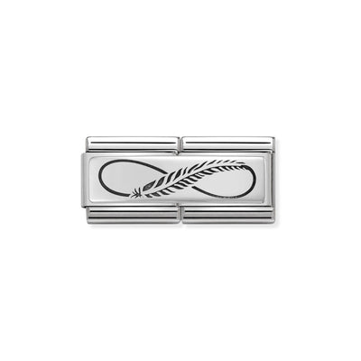 Silvershine Double Feather Infinity Charm