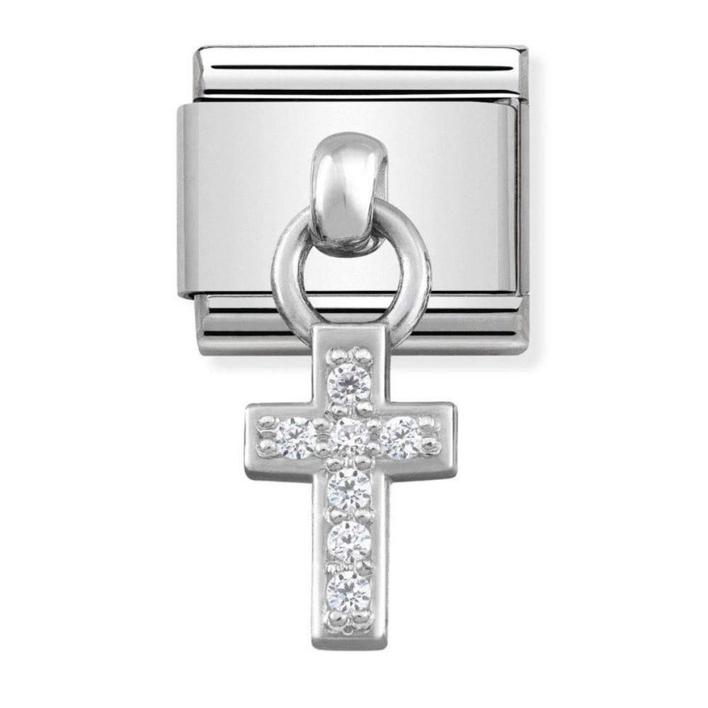 Silvershine Drop Cross Charm