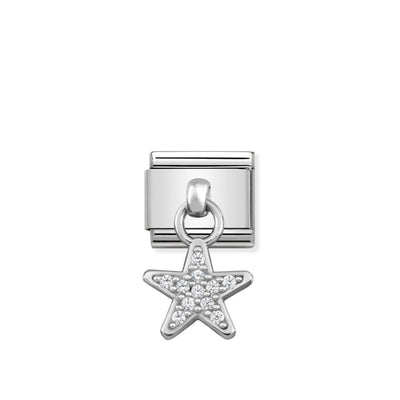 Silvershine Drop CZ Star Charm