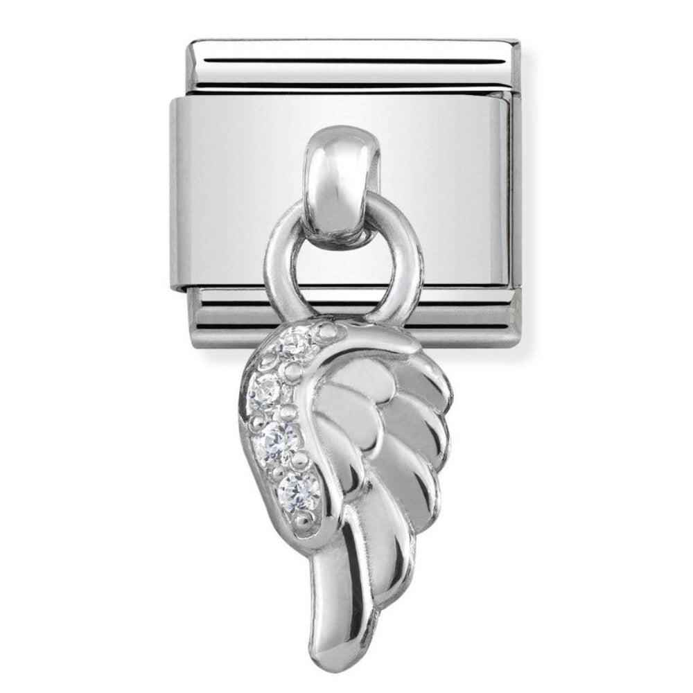 Silvershine Drop CZ Angel Wing