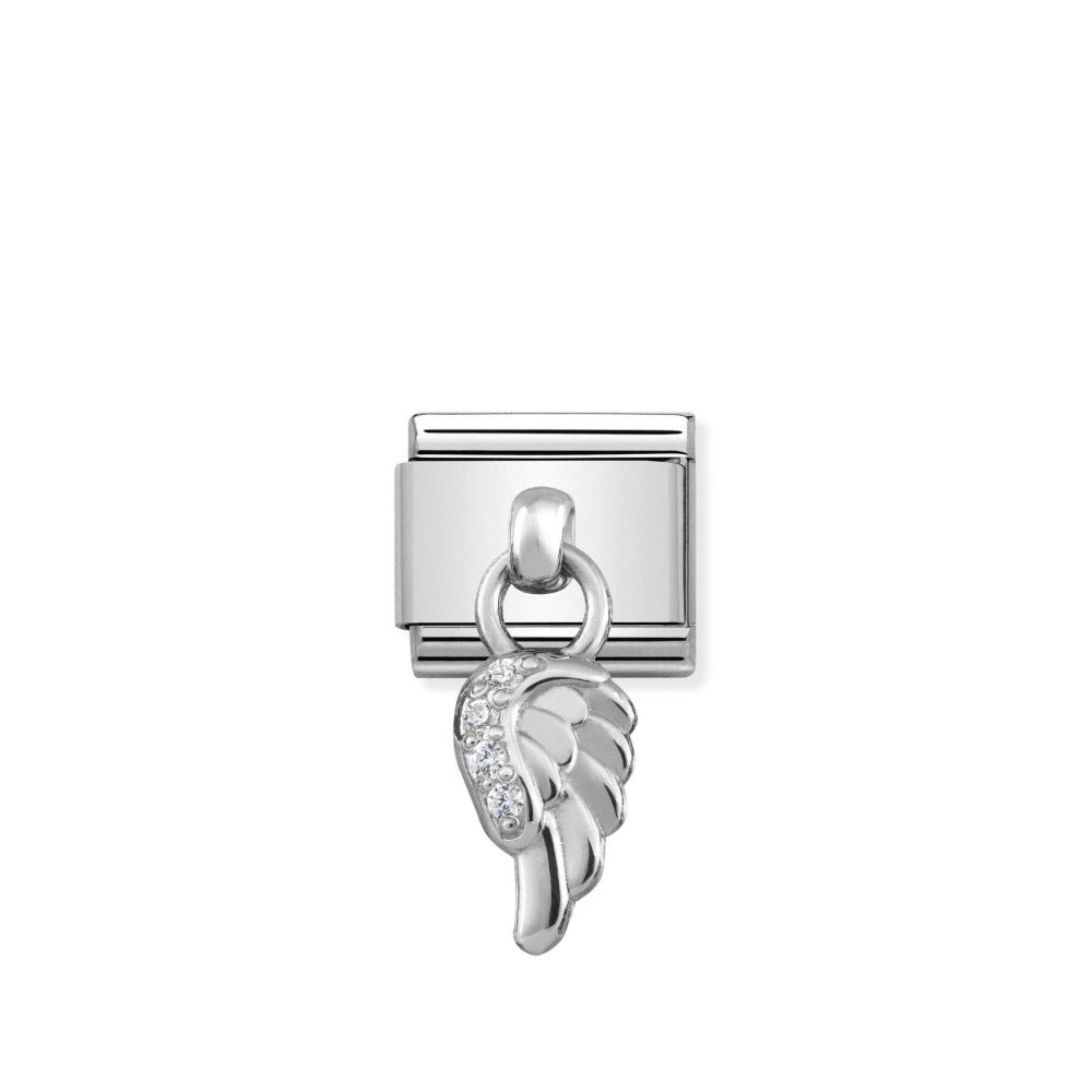 Silvershine Drop CZ Angel Wing