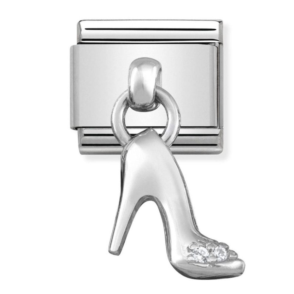 Silvershine Drop CZ Stiletto Charm