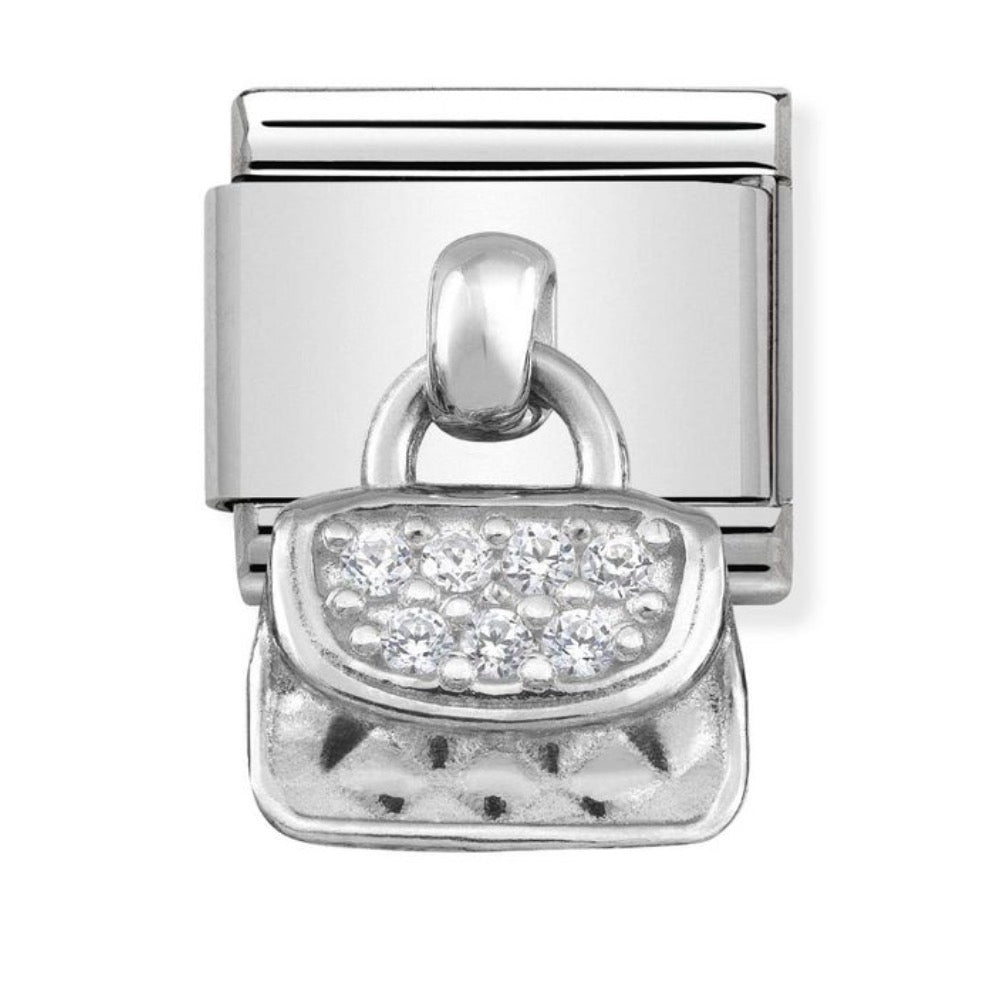 Silvershine Drop CZ Handbag Charm