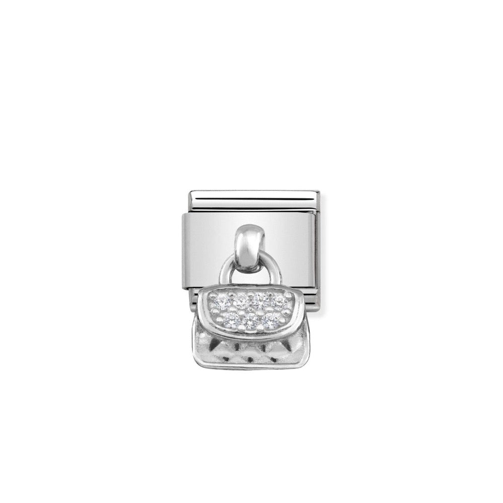 Silvershine Drop CZ Handbag Charm