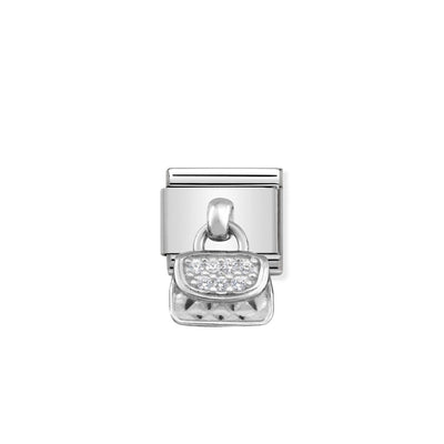 Silvershine Drop CZ Handbag Charm