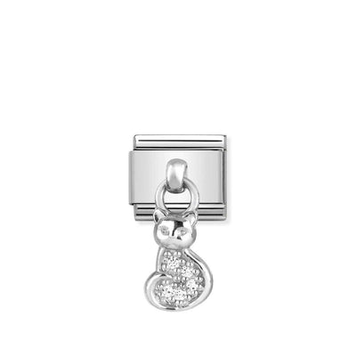 Silvershine Drop CZ Cat Charm
