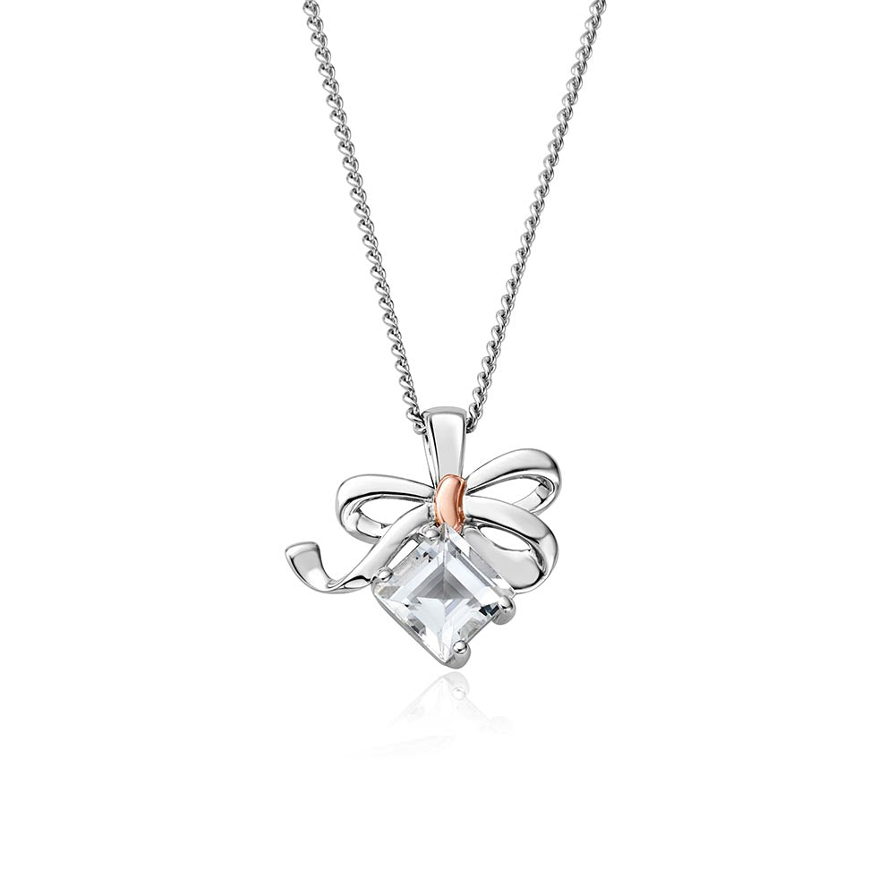 Clogau Christmas Bow Silver Pendant