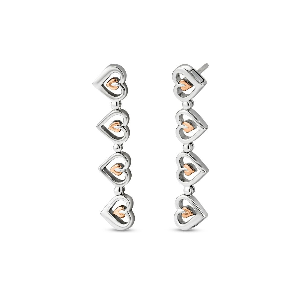 Tree of Life® Sterling Silver Heart Drop-Stud Earrings