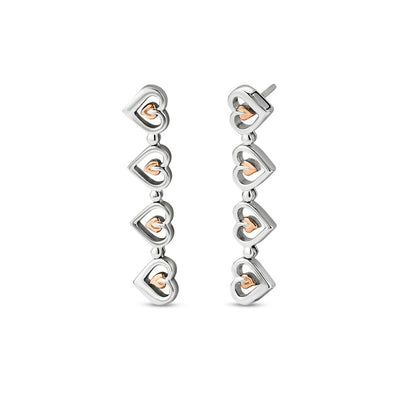 Tree of Life® Sterling Silver Heart Drop-Stud Earrings
