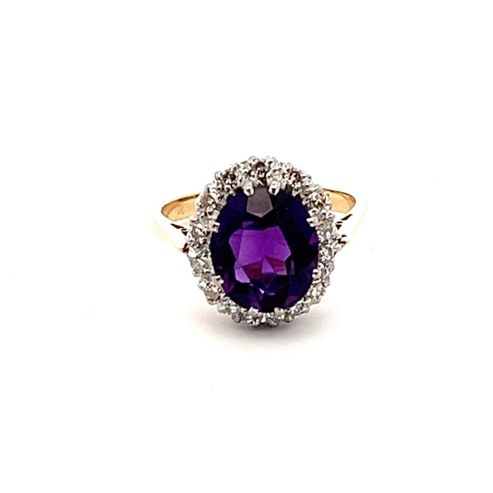 Amethyst & Diamond Cluster Ring N.V. £1600