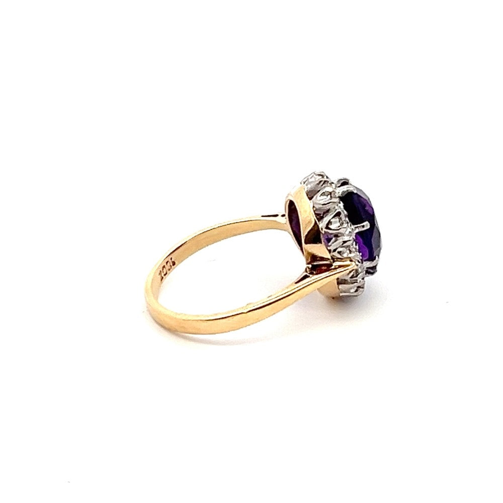 Amethyst & Diamond Cluster Ring N.V. £1600