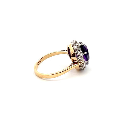 Amethyst & Diamond Cluster Ring N.V. £1600