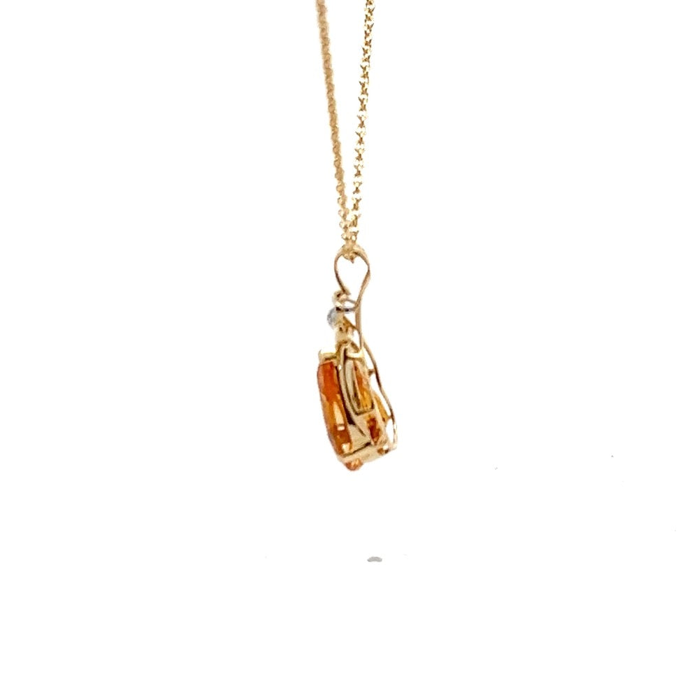 18ct Gold Citrine Pendant & Chain N.V £1150