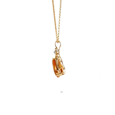 18ct Gold Citrine Pendant & Chain N.V £1150