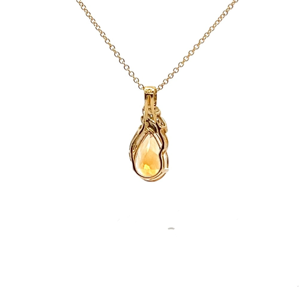 18ct Gold Citrine Pendant & Chain N.V £1150