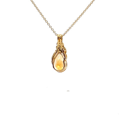18ct Gold Citrine Pendant & Chain N.V £1150