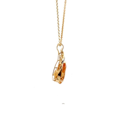18ct Gold Citrine Pendant & Chain N.V £1150