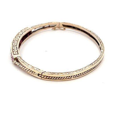Early 20th Century 9ct Diamond & Ruby Bangle N.V. £2200