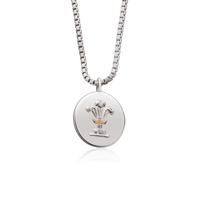 Clogau Silver & 9ct Gold Welsh Rugby Union Pendant & Chain