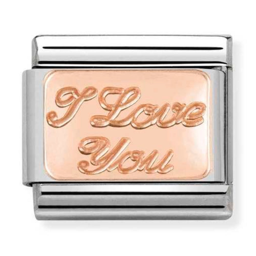 Rose Gold I Love You Charm