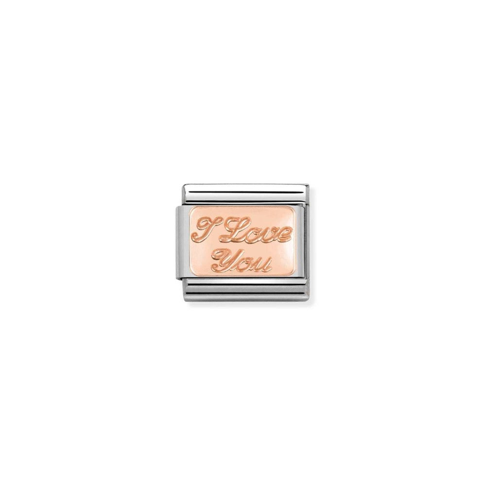 Rose Gold I Love You Charm