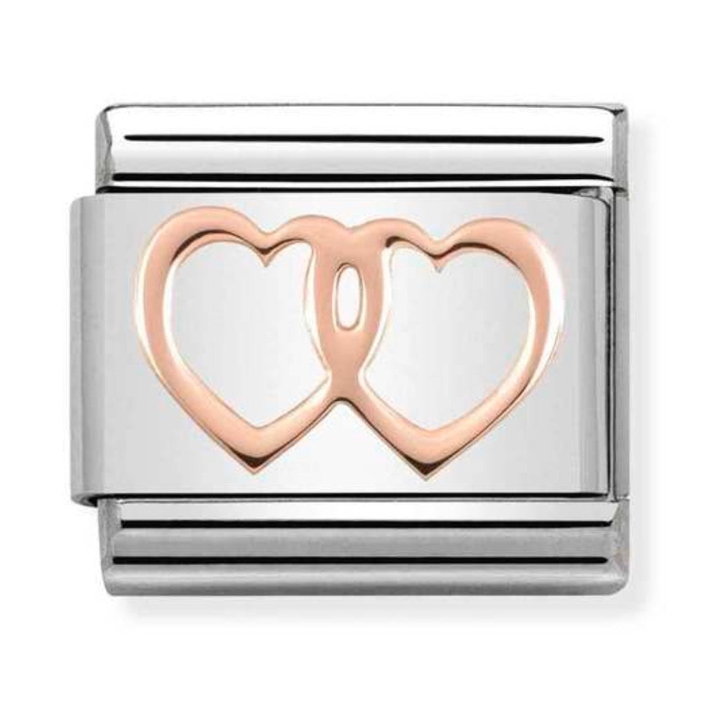 Rose Gold Love Hearts Charm