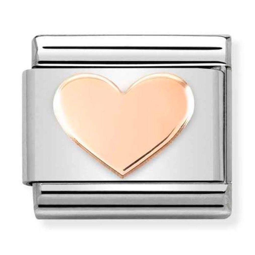 Rose Gold Love Heart Charm