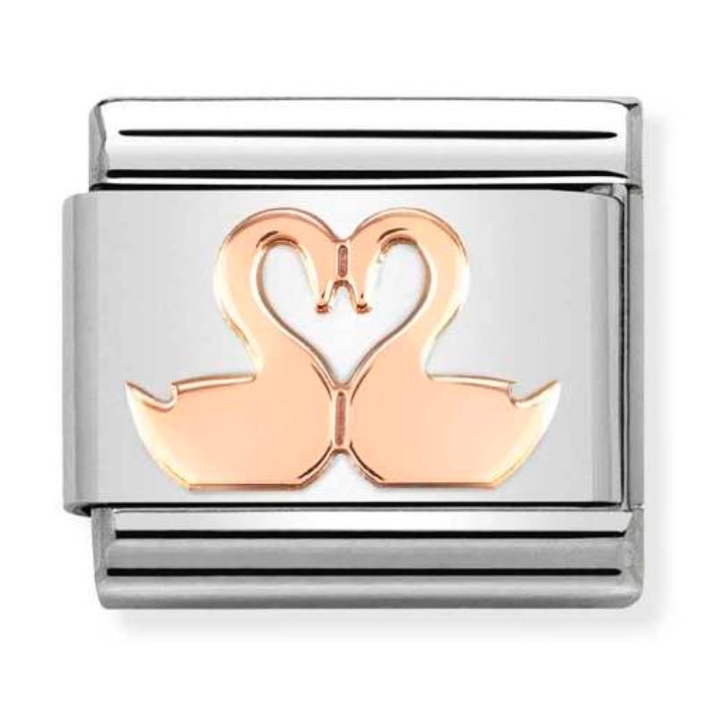 Rose Gold Swan Charm