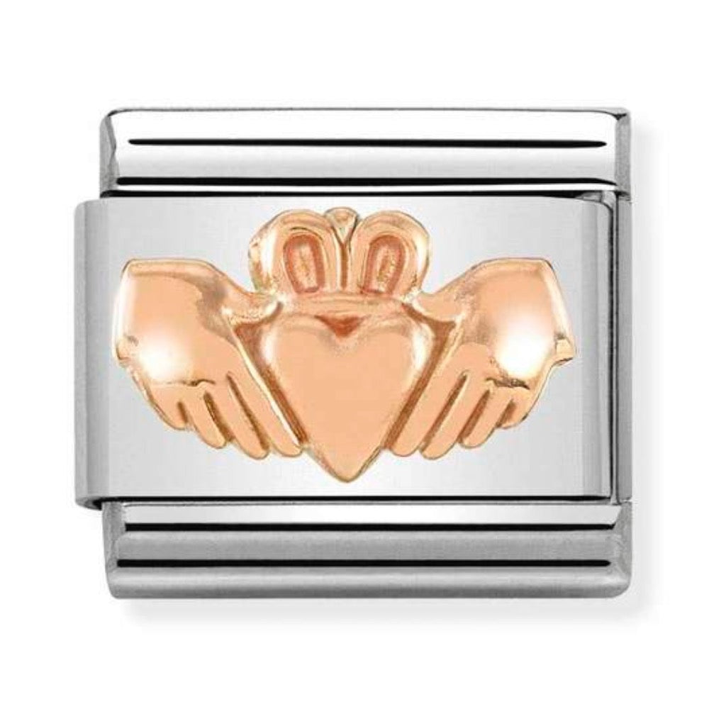 Rose Gold 3D Claddagh Charm